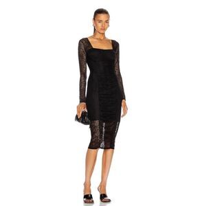 JONATHAN SIMKHAI STANDARD Ruched Long Sleeve Dress size L